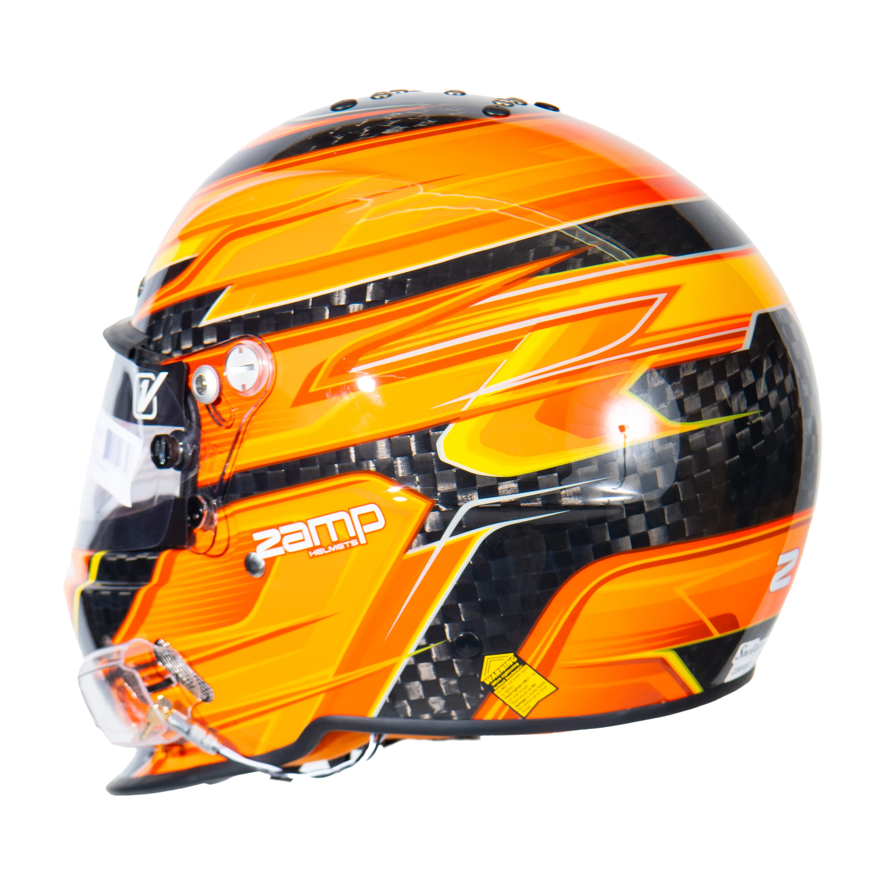 RZ-67 Pro Series-Carbon Fiber-Orange Graphic Helmet - Image 3